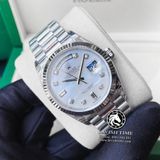 Đồng Hồ Rolex Day-Date 36mm 128239-0007 Rep 1:1 Cao Cấp Vỏ Bạc Mặt Xà Cừ Trắng Cọc Số Đá Dây Kim Loại