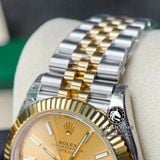 Đồng Hồ Rolex Datejust 41mm 126333-0010 Rep 1:1 Cao Cấp Vỏ Demi Vàng Kim Mặt Vàng Cọc Số Vạch Dây Kim Loại Jubilee