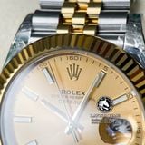 Đồng Hồ Rolex Datejust 41mm 126333-0010 Rep 1:1 Cao Cấp Vỏ Demi Vàng Kim Mặt Vàng Cọc Số Vạch Dây Kim Loại Jubilee