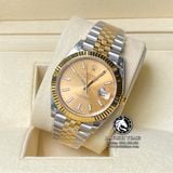 Đồng Hồ Rolex Datejust 41mm 126333-0010 Rep 1:1 Cao Cấp Vỏ Demi Vàng Kim Mặt Vàng Cọc Số Vạch Dây Kim Loại Jubilee