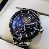 Đồng Hồ Blancpain Fifty Fathoms Tourbillon 8 Jours 5025 1530 52A Rep 1:1 Chế Tác Vỏ Bạc Mặt Đen Dây Vải Nato