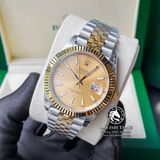 Đồng Hồ Rolex Datejust 41mm 126333-0010 Rep 1:1 Cao Cấp Vỏ Demi Vàng Kim Mặt Vàng Cọc Số Vạch Dây Kim Loại Jubilee