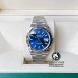 Đồng Hồ Rolex Datejust 41mm 126334-0001 Rep 1:1 Cao Cấp Vỏ Bạc Mặt Xanh Dương Cọc Số Vạch Dây Kim Loại Jubilee