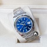 Đồng Hồ Rolex Datejust 41mm 126334-0001 Rep 1:1 Cao Cấp Vỏ Bạc Mặt Xanh Dương Cọc Số Vạch Dây Kim Loại Jubilee