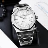 Đồng Hồ Audemars Piguet Royal Oak 15400ST.OO.1220ST.02 Rep 1:1 Chế Tác Vỏ Bạc Mặt Trắng Dây Kim Loại