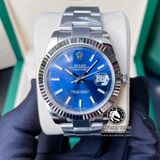 Đồng Hồ Rolex Datejust 41mm 126334-0001 Rep 1:1 Cao Cấp Vỏ Bạc Mặt Xanh Dương Cọc Số Vạch Dây Kim Loại Jubilee