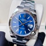 Đồng Hồ Rolex Datejust 41mm 126334-0001 Rep 1:1 Cao Cấp Vỏ Bạc Mặt Xanh Dương Cọc Số Vạch Dây Kim Loại Jubilee