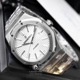 Đồng Hồ Audemars Piguet Royal Oak 15400ST.OO.1220ST.02 Rep 1:1 Chế Tác Vỏ Bạc Mặt Trắng Dây Kim Loại