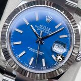 Đồng Hồ Rolex Datejust 41mm 126334-0001 Rep 1:1 Cao Cấp Vỏ Bạc Mặt Xanh Dương Cọc Số Vạch Dây Kim Loại Jubilee