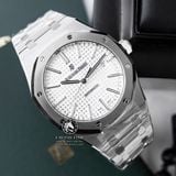 Đồng Hồ Audemars Piguet Royal Oak 15400ST.OO.1220ST.02 Rep 1:1 Chế Tác Vỏ Bạc Mặt Trắng Dây Kim Loại