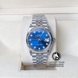 Đồng Hồ Rolex Datejust 36mm 126234-0037 Rep 1:1 Cao Cấp Vỏ Bạc Mặt Xanh Dương Cọc Số Đính Đá Dây Kim Loại Jubilee