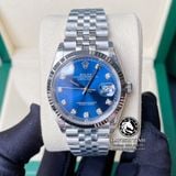 Đồng Hồ Rolex Datejust 36mm 126234-0037 Rep 1:1 Cao Cấp Vỏ Bạc Mặt Xanh Dương Cọc Số Đính Đá Dây Kim Loại Jubilee