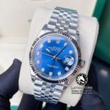 Đồng Hồ Rolex Datejust 36mm 126234-0037 Rep 1:1 Cao Cấp Vỏ Bạc Mặt Xanh Dương Cọc Số Đính Đá Dây Kim Loại Jubilee