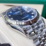Đồng Hồ Rolex Datejust 36mm 126234-0037 Rep 1:1 Cao Cấp Vỏ Bạc Mặt Xanh Dương Cọc Số Đính Đá Dây Kim Loại Jubilee