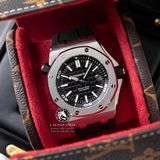 Đồng Hồ Audemars Piguet Royal Oak Offshore Diver 15710ST.OO.A002CA.01 Rep 1:1 Chế Tác Vỏ Bạc Mặt Đen Dây Cao Su