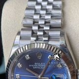 Đồng Hồ Rolex Datejust 36mm 126234-0037 Rep 1:1 Cao Cấp Vỏ Bạc Mặt Xanh Dương Cọc Số Đính Đá Dây Kim Loại Jubilee