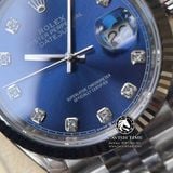 Đồng Hồ Rolex Datejust 36mm 126234-0037 Rep 1:1 Cao Cấp Vỏ Bạc Mặt Xanh Dương Cọc Số Đính Đá Dây Kim Loại Jubilee