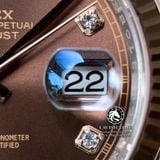 Đồng Hồ Rolex Datejust 36mm 126231 Rep 1:1 Cao Cấp Vỏ Demi Vàng Hồng Mặt Nâu Chocolate Cọc Số Đính Đá Dây Kim Loại Jubilee