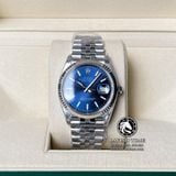 Đồng Hồ Rolex Datejust 36mm 126234-0017 Rep 1:1 Cao Cấp Vỏ Bạc Mặt Xanh Dương Cọc Số Đính Đá Dây Kim Loại