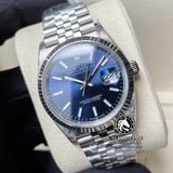 Đồng Hồ Rolex Datejust 36mm 126234-0017 Rep 1:1 Cao Cấp Vỏ Bạc Mặt Xanh Dương Cọc Số Đính Đá Dây Kim Loại