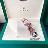 Đồng Hồ Rolex Day-Date 40mm 228345RBR Rep 1:1 Cao Cấp Vỏ Vàng Hồng Niềng Bezel Đinh Đá Mặt Xanh Lá Cọc Số La Mã Dây Kim Loại