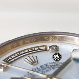 Đồng Hồ Rolex Day-Date 36mm 128348rbr-0017 Rep 1:1 Cao Cấp Vỏ Vàng Kim Niềng Bezel Đính Đá Mặt Xà Cừ Trắng Cọc Số Đính Đá Dây Kim Loại