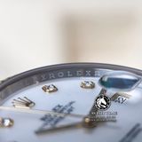 Đồng Hồ Rolex Datejust 41mm 126333-0018 Rep 1:1 Cao Cấp Vỏ Demi Vàng Kim Mặt Xà Cừ Trắng Cọc Số Đính Đá Dây Kim Loại Jubilee