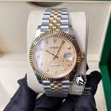 Đồng Hồ Rolex Datejust 41mm126233-0033 Rep 1:1 Cao Cấp Vỏ Demi Vàng Kim Mặt Vi Tính Vàng Cọc Số Đính Đá Dây Kim Loại Jubilee