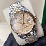 Đồng Hồ Rolex Datejust 41mm126233-0033 Rep 1:1 Cao Cấp Vỏ Demi Vàng Kim Mặt Vi Tính Vàng Cọc Số Đính Đá Dây Kim Loại Jubilee