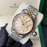 Đồng Hồ Rolex Datejust 41mm126233-0033 Rep 1:1 Cao Cấp Vỏ Demi Vàng Kim Mặt Vi Tính Vàng Cọc Số Đính Đá Dây Kim Loại Jubilee