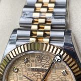 Đồng Hồ Rolex Datejust 41mm126233-0033 Rep 1:1 Cao Cấp Vỏ Demi Vàng Kim Mặt Vi Tính Vàng Cọc Số Đính Đá Dây Kim Loại Jubilee