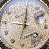 Đồng Hồ Rolex Datejust 41mm126233-0033 Rep 1:1 Cao Cấp Vỏ Demi Vàng Kim Mặt Vi Tính Vàng Cọc Số Đính Đá Dây Kim Loại Jubilee