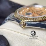 Đồng Hồ Rolex Datejust 41mm126233-0033 Rep 1:1 Cao Cấp Vỏ Demi Vàng Kim Mặt Vi Tính Vàng Cọc Số Đính Đá Dây Kim Loại Jubilee