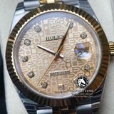 Đồng Hồ Rolex Datejust 41mm126233-0033 Rep 1:1 Cao Cấp Vỏ Demi Vàng Kim Mặt Vi Tính Vàng Cọc Số Đính Đá Dây Kim Loại Jubilee