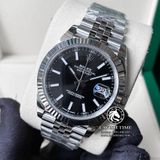 Đồng Hồ Rolex Datejust 41mm 126334-0018 Rep 1:1 Cao Cấp Vỏ Bạc Mặt Đen Cọc Số Vạch Dây Kim Loại Jubilee