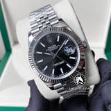 Đồng Hồ Rolex Datejust 41mm 126334-0018 Rep 1:1 Cao Cấp Vỏ Bạc Mặt Đen Cọc Số Vạch Dây Kim Loại Jubilee