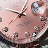 Đồng Hồ Rolex Datejust 36mm 126231 Rep 1:1 Cao Cấp Vỏ Demi Vàng Hồng Mặt Hồng Cọc Số Đính Đá Dây Kim Loại Jubilee
