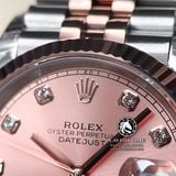 Đồng Hồ Rolex Datejust 36mm 126231 Rep 1:1 Cao Cấp Vỏ Demi Vàng Hồng Mặt Hồng Cọc Số Đính Đá Dây Kim Loại Jubilee