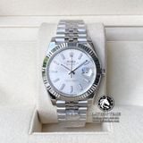 Đồng Hồ Rolex Datejust 41mm 126334-0004 Rep 1:1 Chế Tác Vỏ Bạc Mặt Bạc Cọc Số Vạch Dây Kim Loại