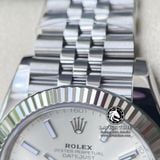 Đồng Hồ Rolex Datejust 41mm 126334-0004 Rep 1:1 Chế Tác Vỏ Bạc Mặt Bạc Cọc Số Vạch Dây Kim Loại