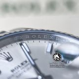 Đồng Hồ Rolex Datejust 41mm 126334-0004 Rep 1:1 Chế Tác Vỏ Bạc Mặt Bạc Cọc Số Vạch Dây Kim Loại