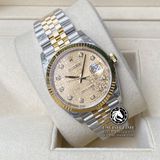 Đồng Hồ Rolex Datejust 36mm 126233-0033 Rep 1:1 Cao Cấp Vỏ Demi Vàng Kim Mặt Vi Tính Vàng Cọc Số Đính Đá Dây Kim Loại Jubilee