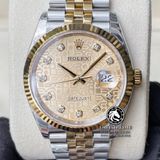 Đồng Hồ Rolex Datejust 36mm 126233-0033 Rep 1:1 Cao Cấp Vỏ Demi Vàng Kim Mặt Vi Tính Vàng Cọc Số Đính Đá Dây Kim Loại Jubilee