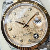 Đồng Hồ Rolex Datejust 36mm 126233-0033 Rep 1:1 Cao Cấp Vỏ Demi Vàng Kim Mặt Vi Tính Vàng Cọc Số Đính Đá Dây Kim Loại Jubilee