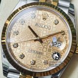 Đồng Hồ Rolex Datejust 36mm 126233-0033 Rep 1:1 Cao Cấp Vỏ Demi Vàng Kim Mặt Vi Tính Vàng Cọc Số Đính Đá Dây Kim Loại Jubilee