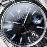 Đồng Hồ Rolex Datejust 41mm 126334-0018 Rep 1:1 Cao Cấp Vỏ Bạc Mặt Đen Cọc Số Vạch Dây Kim Loại Jubilee