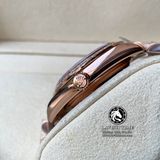 Đồng Hồ Rolex Day-Date 36mm 118235 Rep 1:1 Cao Cấp Vỏ Vàng Hồng Niềng Bezel Đính Đá Mặt Xà Cừ Tím Cọc Số Đính Đá Dây Kim Loại