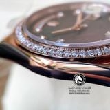 Đồng Hồ Rolex Day-Date 36mm 118235 Rep 1:1 Cao Cấp Vỏ Vàng Hồng Niềng Bezel Đính Đá Mặt Xà Cừ Tím Cọc Số Đính Đá Dây Kim Loại
