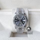 Đồng Hồ Rolex Datejust 41mm 126334-0014 Rep 1:1 Cao Cấp Vỏ Bạc Mặt Xám Cọc Số Vạch Dây Kim Loại Jubilee
