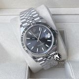 Đồng Hồ Rolex Datejust 41mm 126334-0014 Rep 1:1 Cao Cấp Vỏ Bạc Mặt Xám Cọc Số Vạch Dây Kim Loại Jubilee